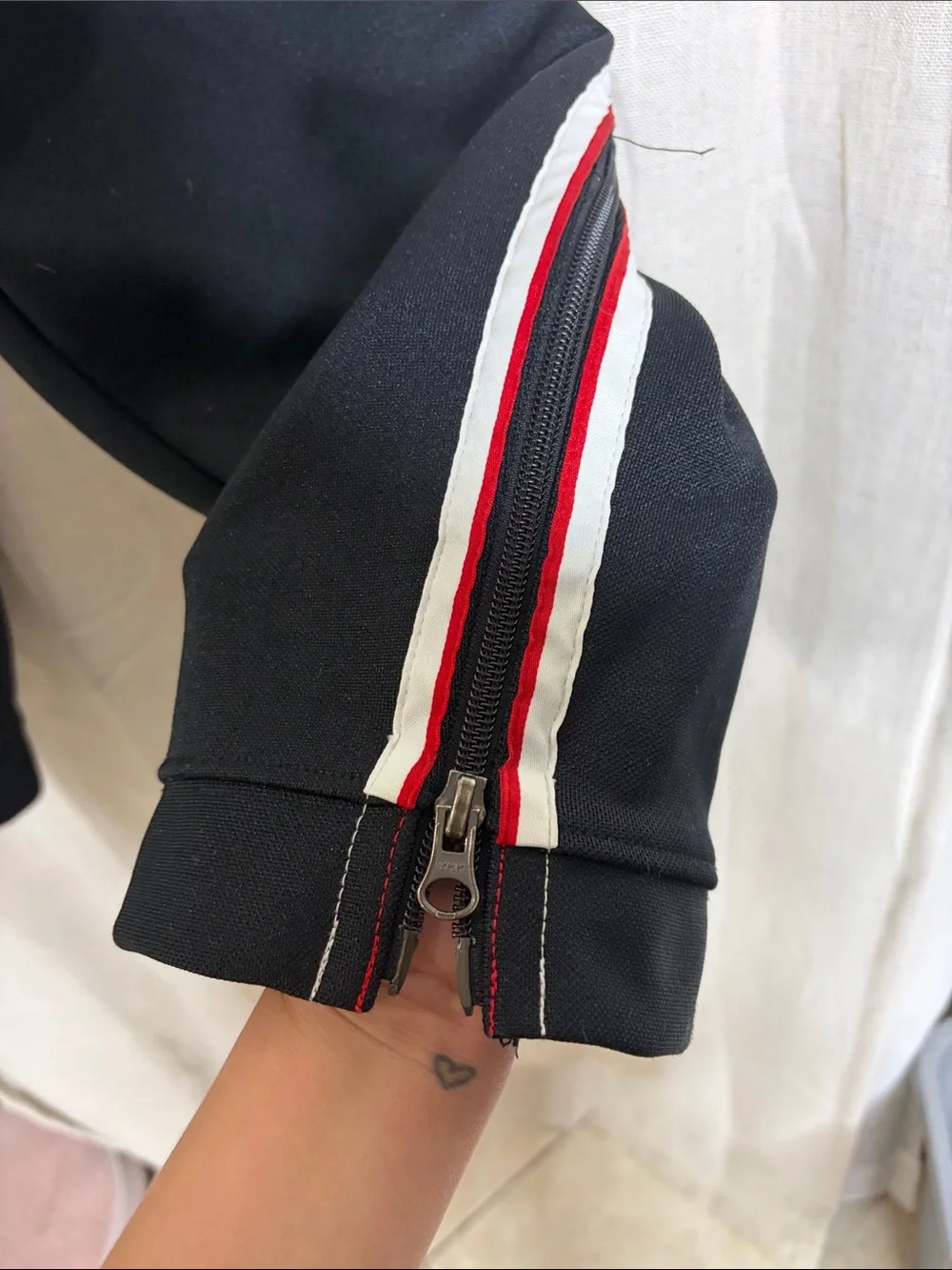 Jordan Black Sweatpants with Red and White Side Stripe